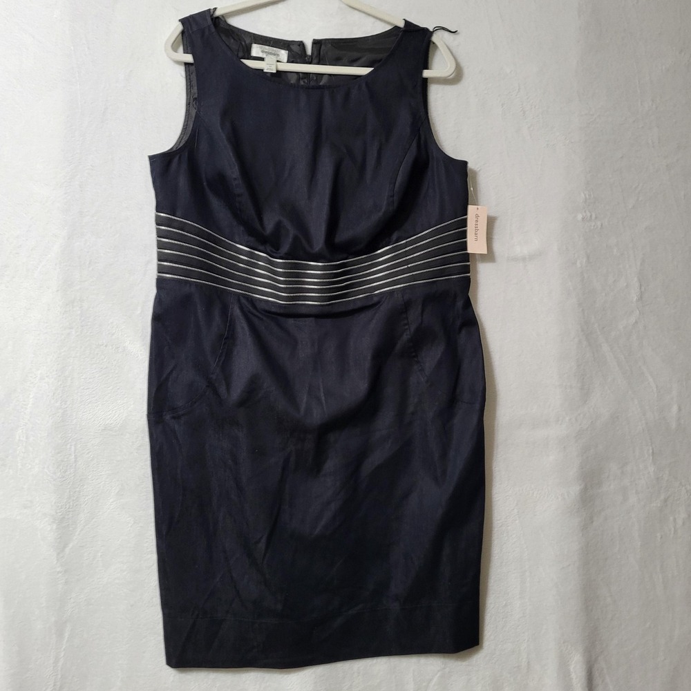 Dressbarn Dress Womens 14W Black Sleeveless Sheath Stretch Lined‎ Party Career